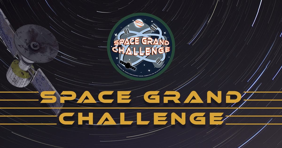 Space Grand Challenge logo with title and satellite