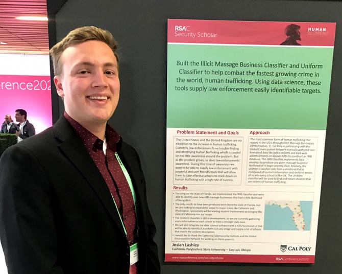 Josiah Lasley with his presentation