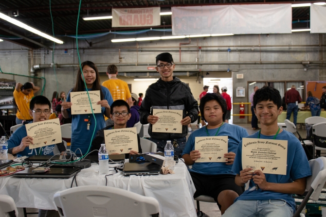 A CCIC 2018 team posing with certificates