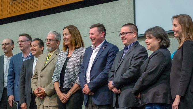 panelists on stage at the workforce development summit 2018