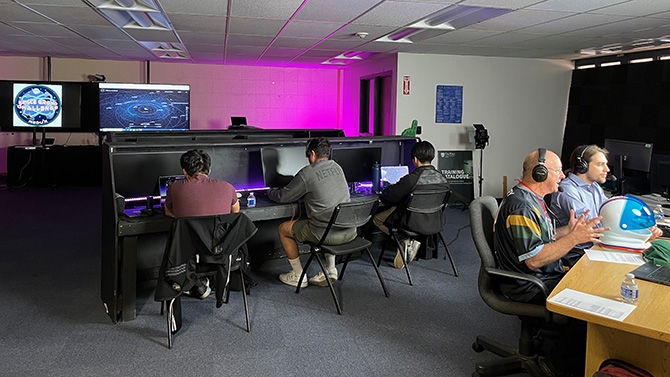 Students working at computers